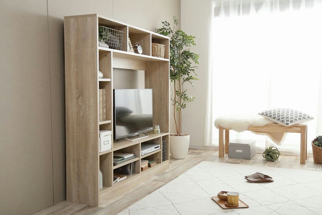 壁面収納付きテレビボード　シンプルテレビ台