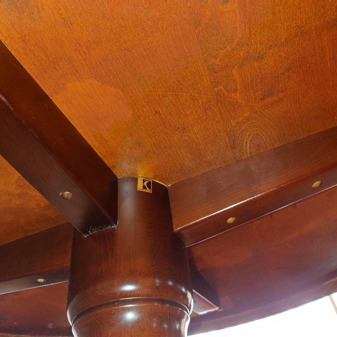 【飛騨産業】天然木カバ製円形ダイニングテーブル【梱包・発送たのメル便】