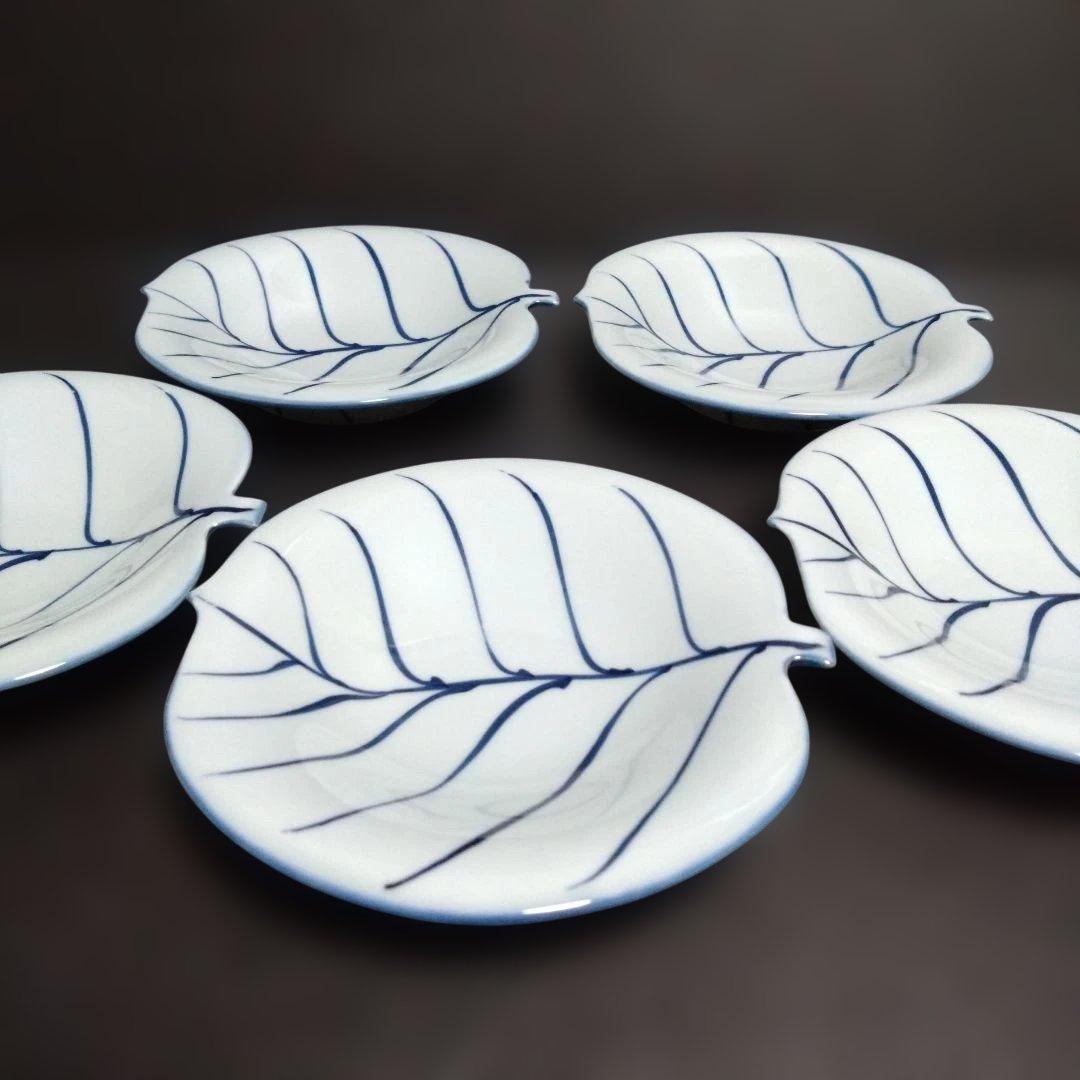 有田焼 源右衛門 葉型 銘々皿5枚　お祝い