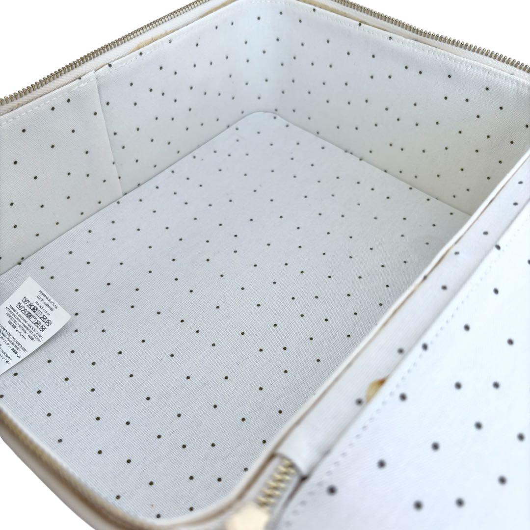 ボンポワン Bonpoint スーツケース ゴールド ポーチ ケースオフホワイト