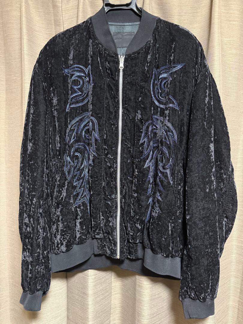 TOGA トーガ ベルベットブルゾン ブラック 22AW