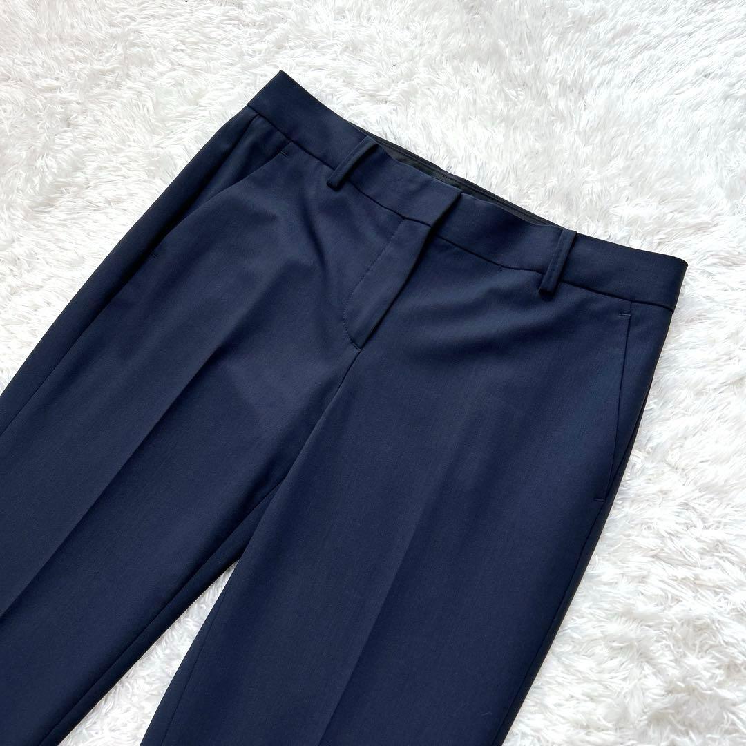 【美品】 Theory　パンツスーツ　オフィスウェア　セットアップ　紺　0サイズ