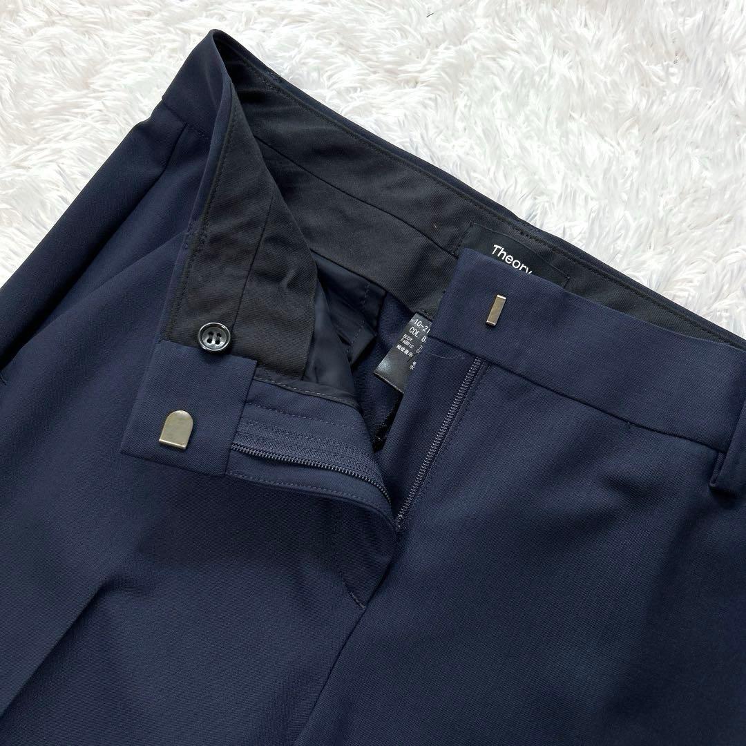 【美品】 Theory　パンツスーツ　オフィスウェア　セットアップ　紺　0サイズ