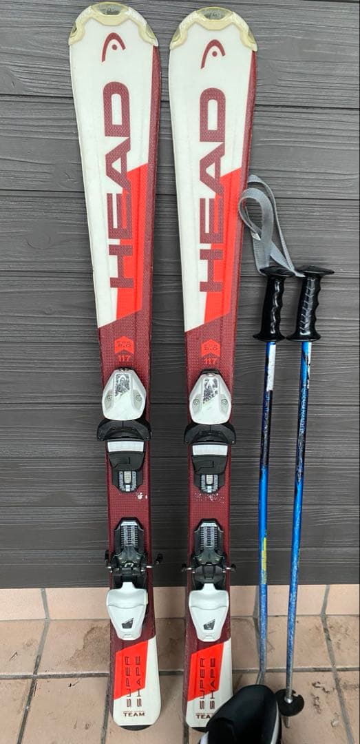 HEAD アルペンスキーセット　117センチ　ストック　ブーツ　ゼビオ　袋付き
