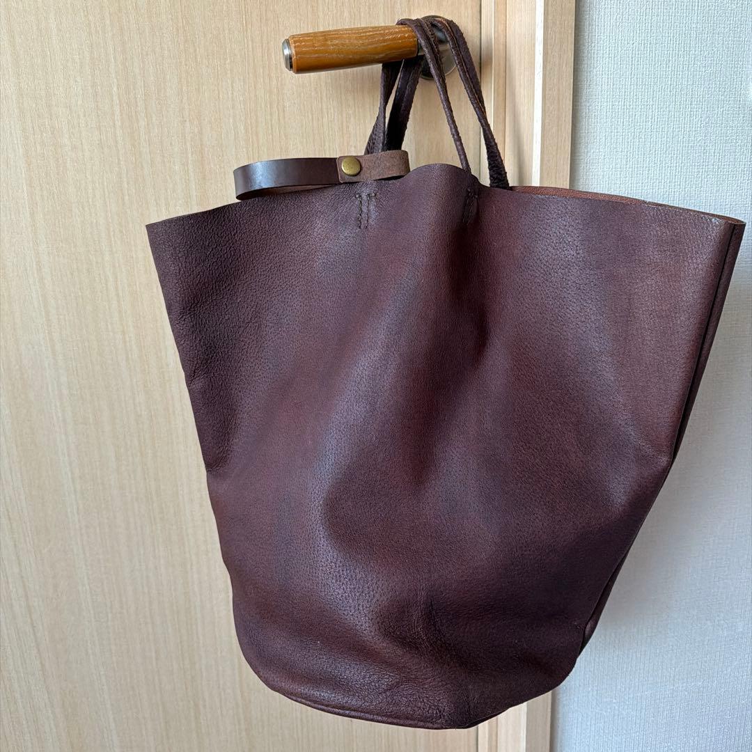 【cokia】バケツトート　L 茶　豚革