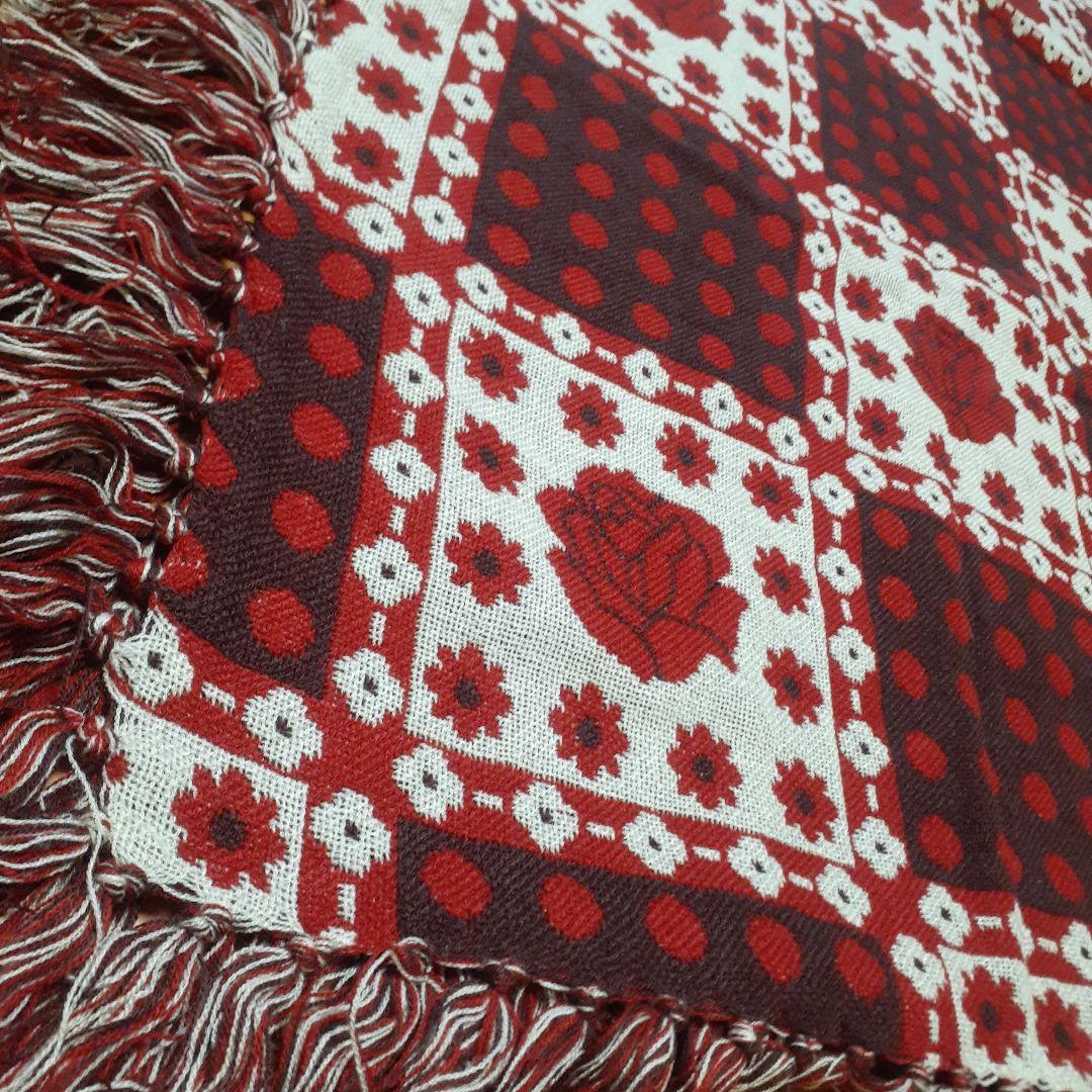 レア❗昭和レトロ　ミッドセンチュリー　こたつ掛け　薔薇&水玉&花柄　マルチカバー