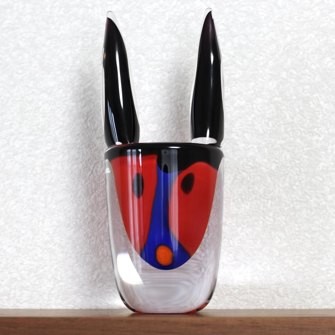 【超貴重な後期作品】エリックホグラン ガラスオブジェ　北欧ヴィンテージ　サイン有