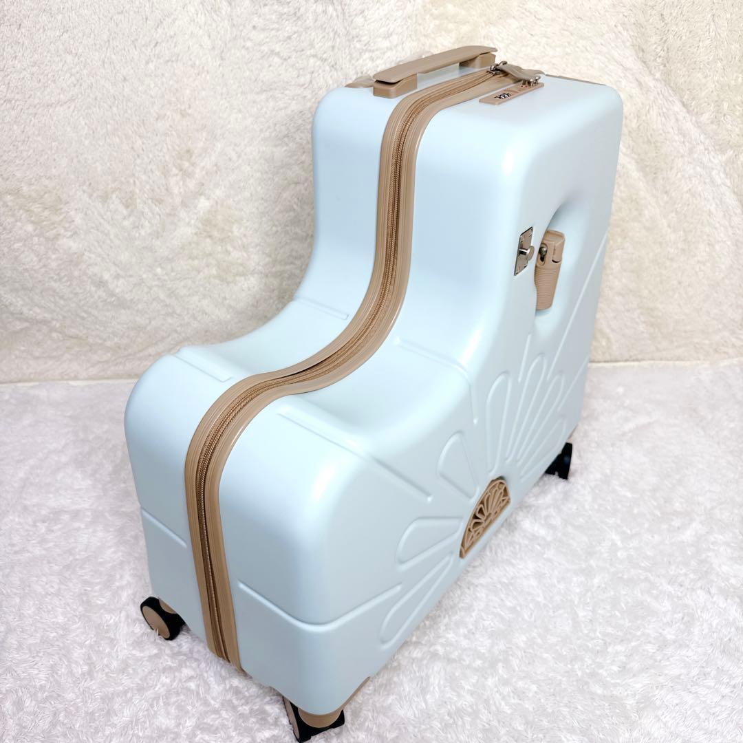 未使用✨ First.B 子どもが乗れるキャリーケース ライトブルー 62L