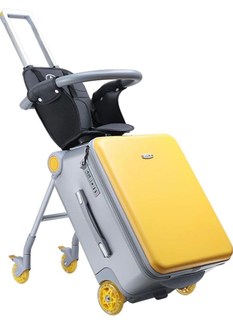 スーツケース 子供が乗れるキャリーケース イエロー 機内持ち込み
