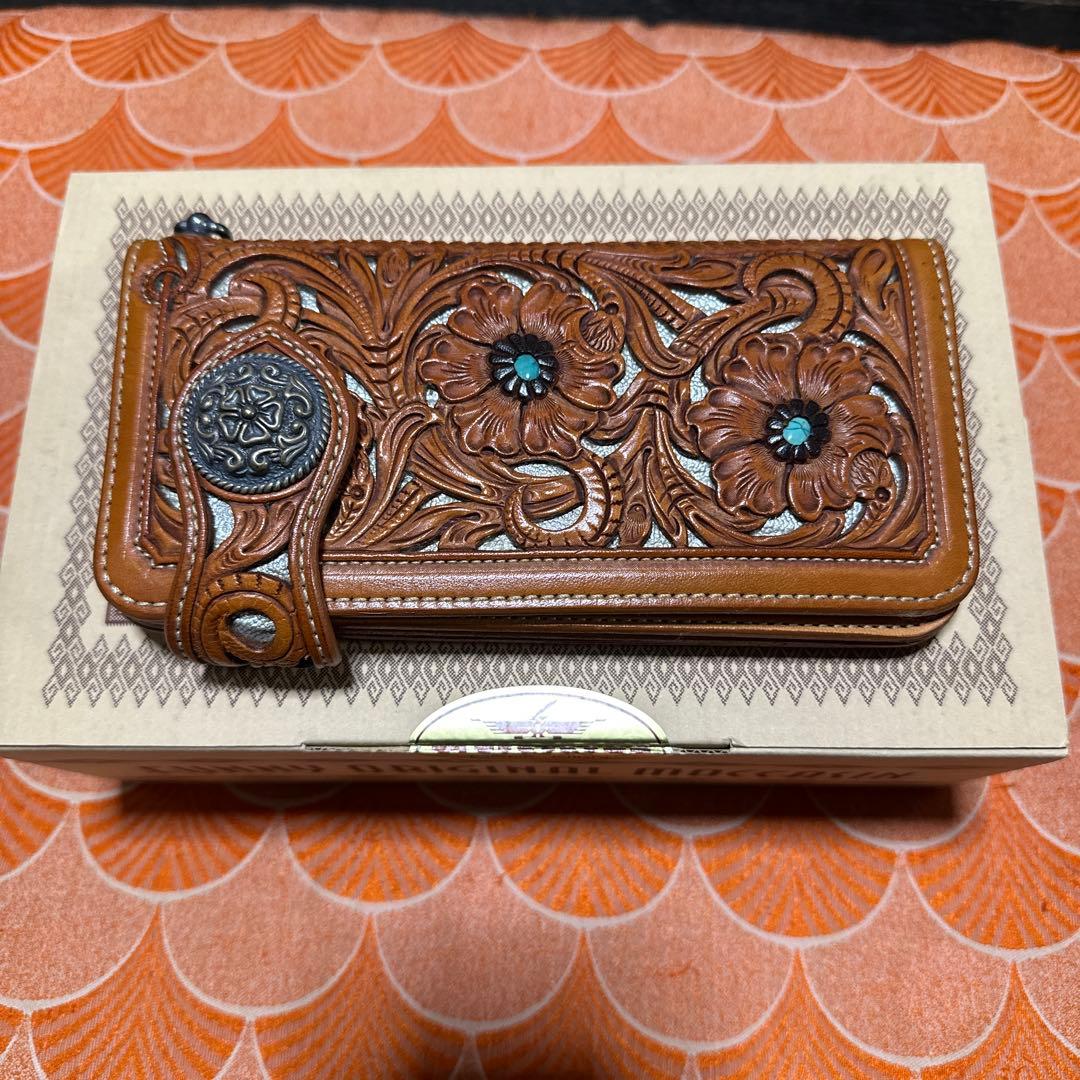 FUNNY カウボーイ　カービング　ウォレット　長財布　特注品　ライダース