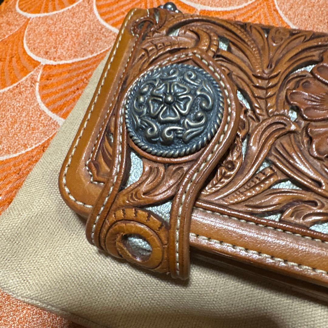 FUNNY カウボーイ　カービング　ウォレット　長財布　特注品　ライダース