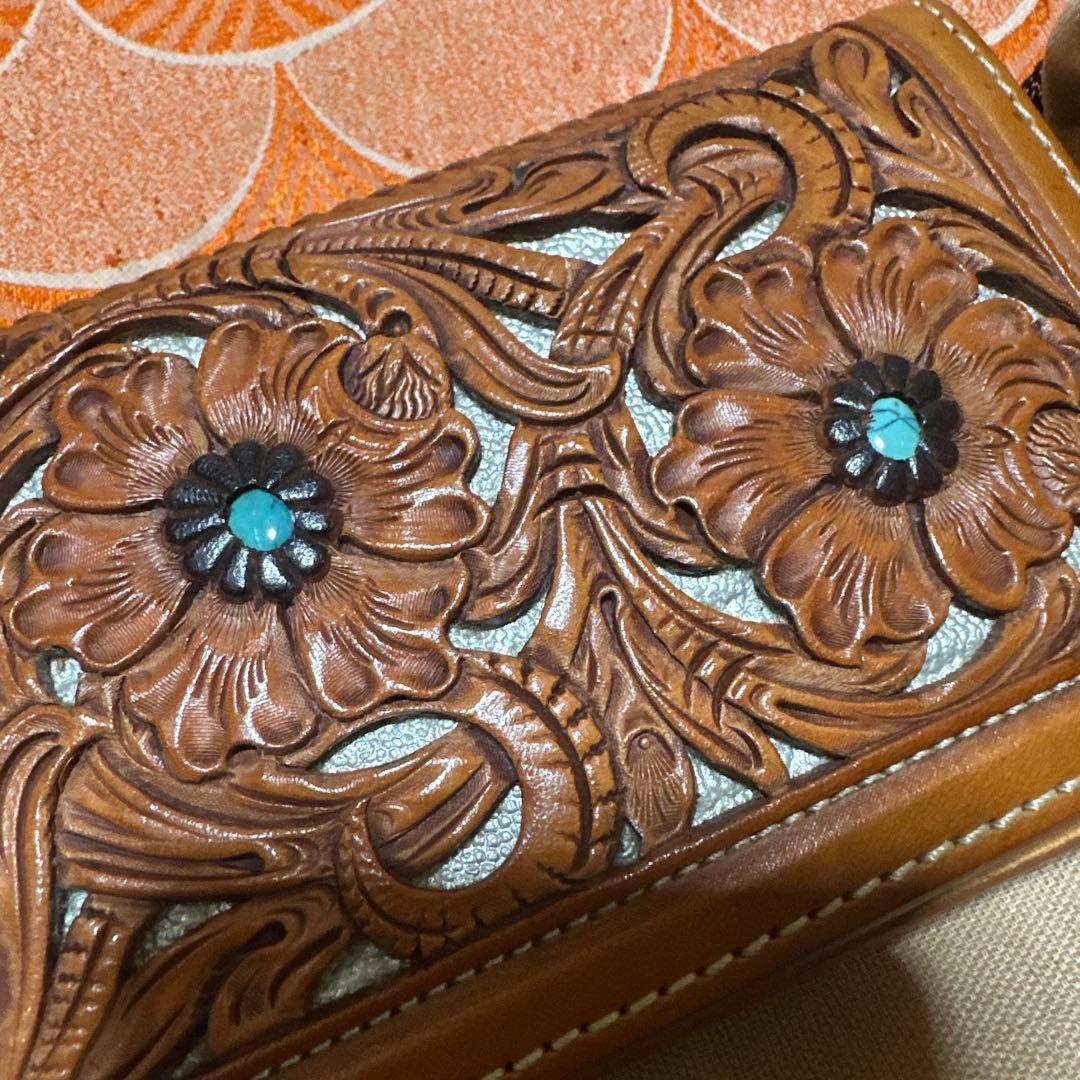 FUNNY カウボーイ　カービング　ウォレット　長財布　特注品　ライダース