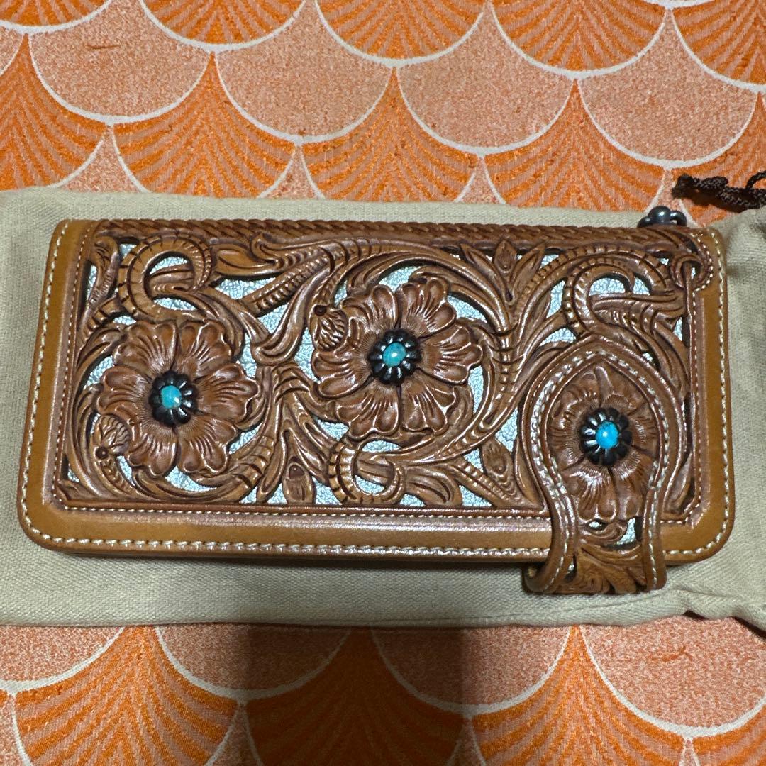 FUNNY カウボーイ　カービング　ウォレット　長財布　特注品　ライダース