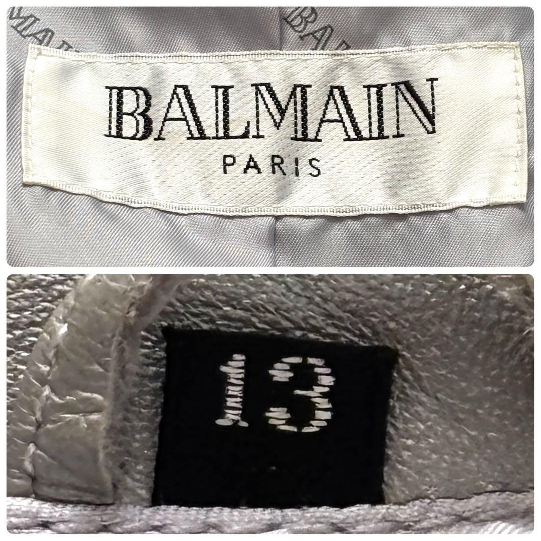 大きいサイズ　極希少　BALMAIN　 ラムレザー　ジャケット　ロールアップ