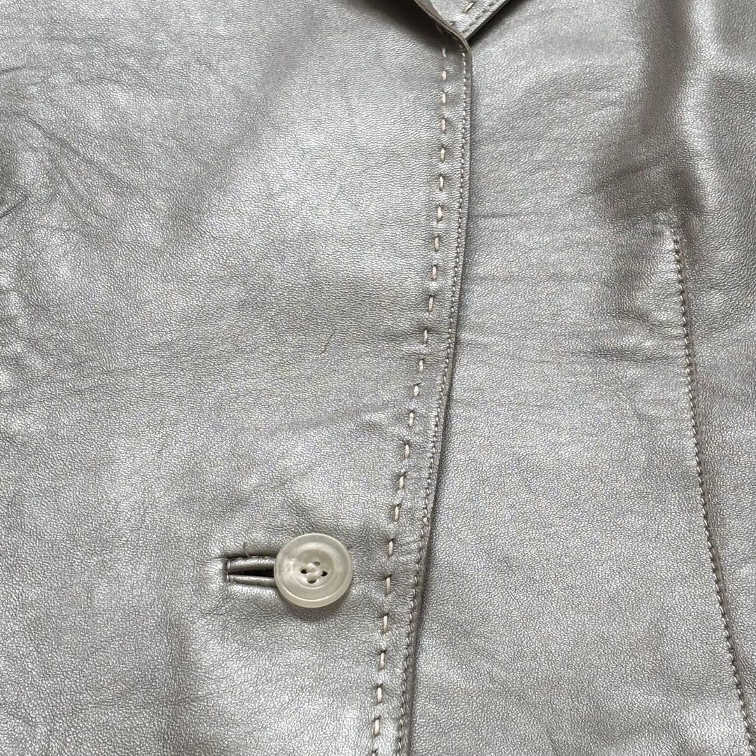 大きいサイズ　極希少　BALMAIN　 ラムレザー　ジャケット　ロールアップ
