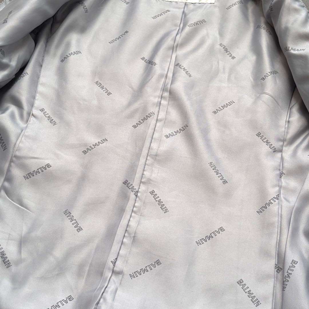 大きいサイズ　極希少　BALMAIN　 ラムレザー　ジャケット　ロールアップ