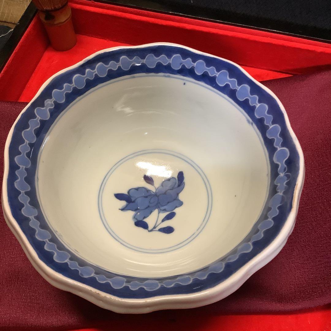 古伊万里　希少　染付　梟　フクロウ　瓢箪　盃洗　鉢皿　江戸　輪島塗・李朝好きに