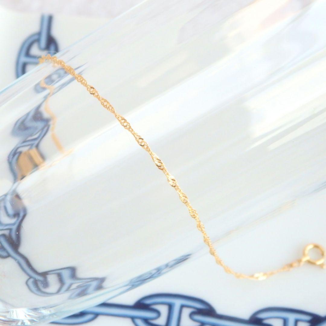 bowwow　k18ブレスレット　スクリューチェーン　1.3㎜幅