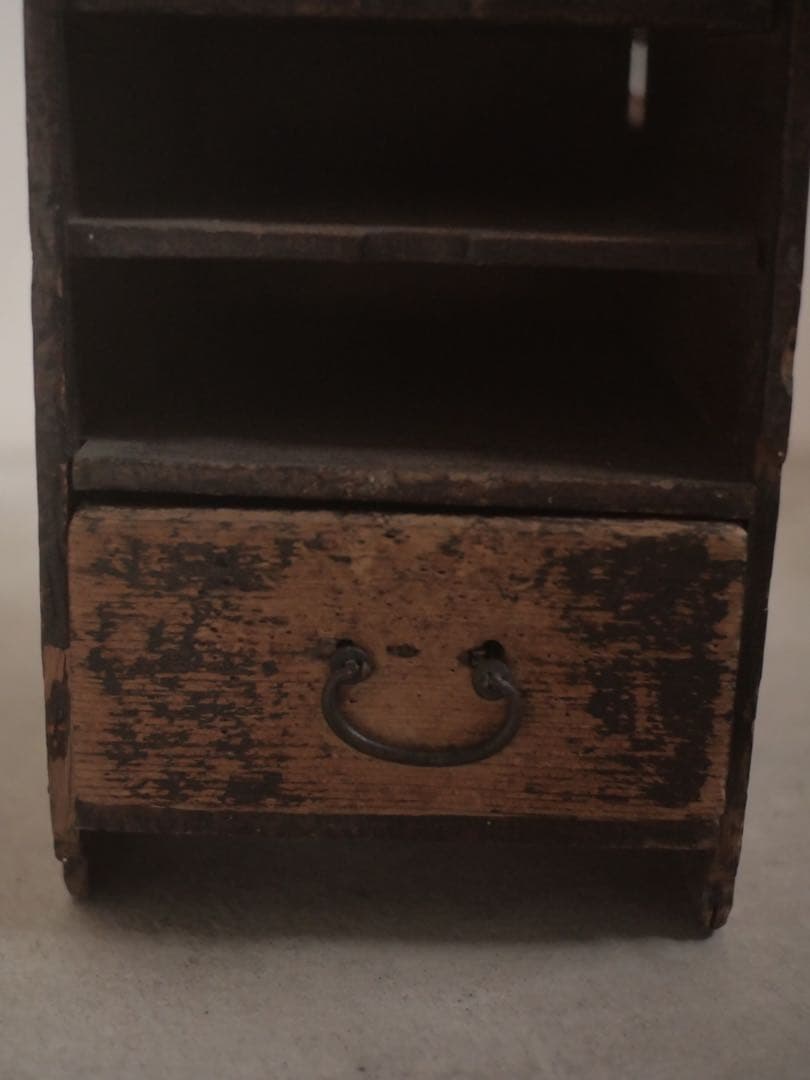 飾り棚　小抽斗　棚　木箱　古家具　古道具　アンティーク　昭和レトロ