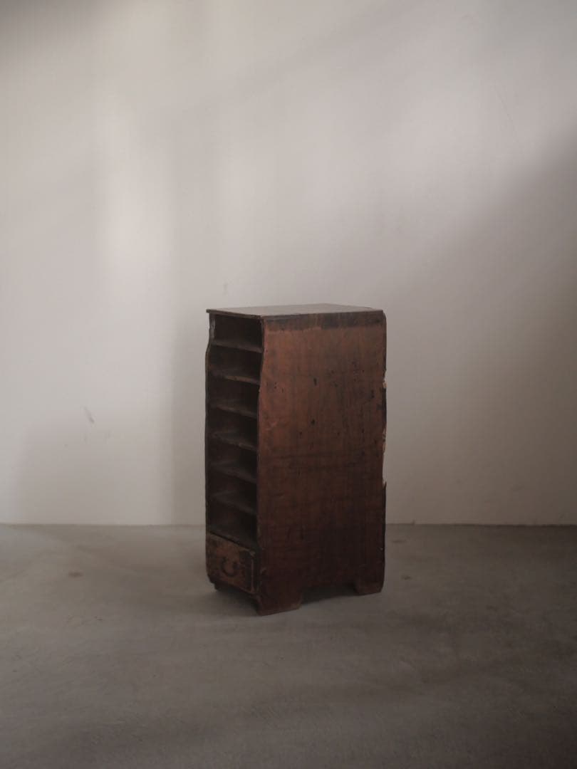 飾り棚　小抽斗　棚　木箱　古家具　古道具　アンティーク　昭和レトロ