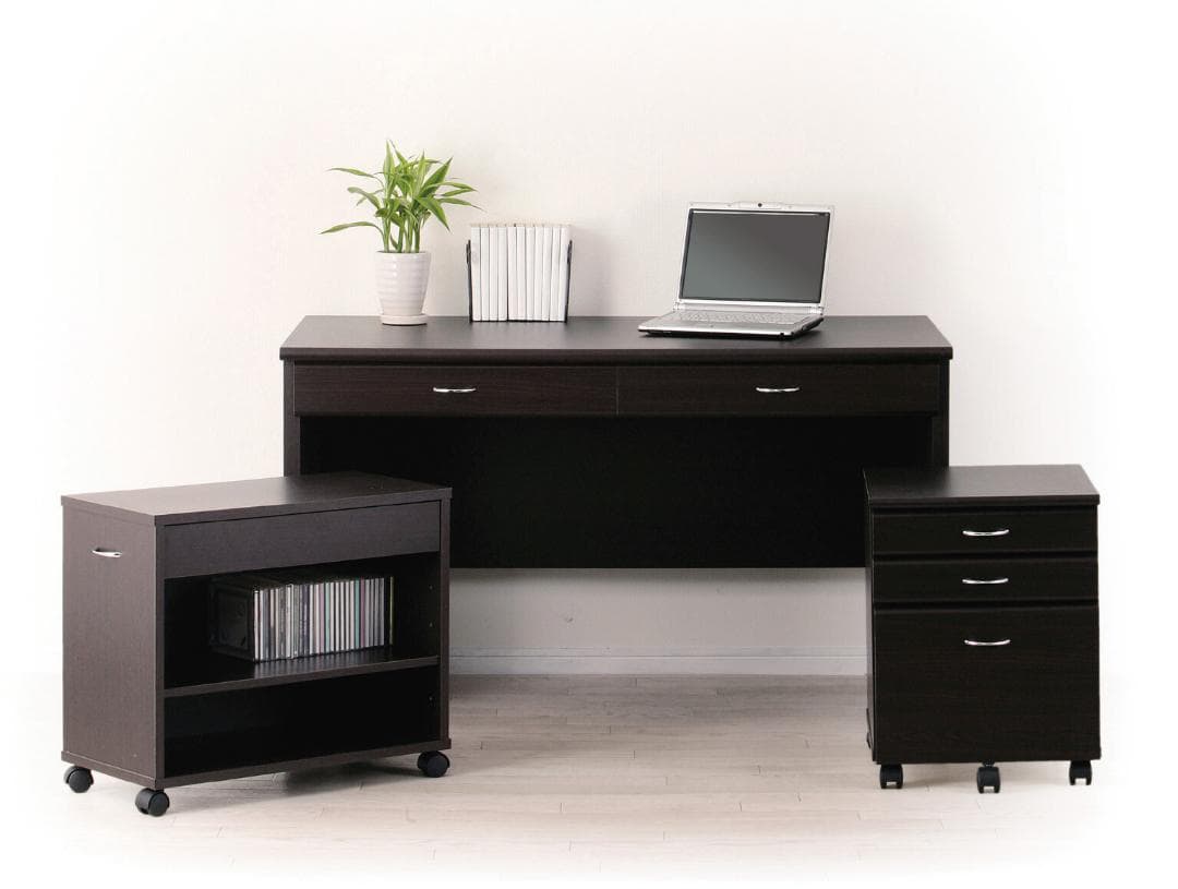 システム　デスク　チェスト　ラック　３点セット　機能的　キャスター付き