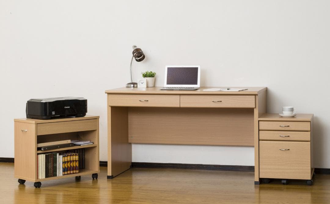 システム　デスク　チェスト　ラック　３点セット　機能的　キャスター付き