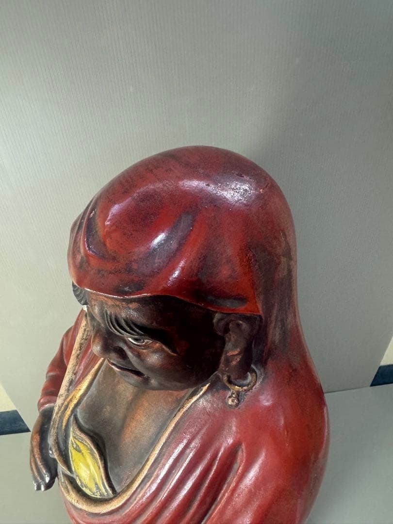 2392 九谷焼　達磨大師像   置物　仏教美術  時代物