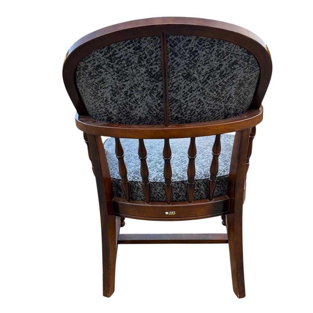 【希少】オールドカリモク コロニアル 合皮 ラタン アームチェア ①