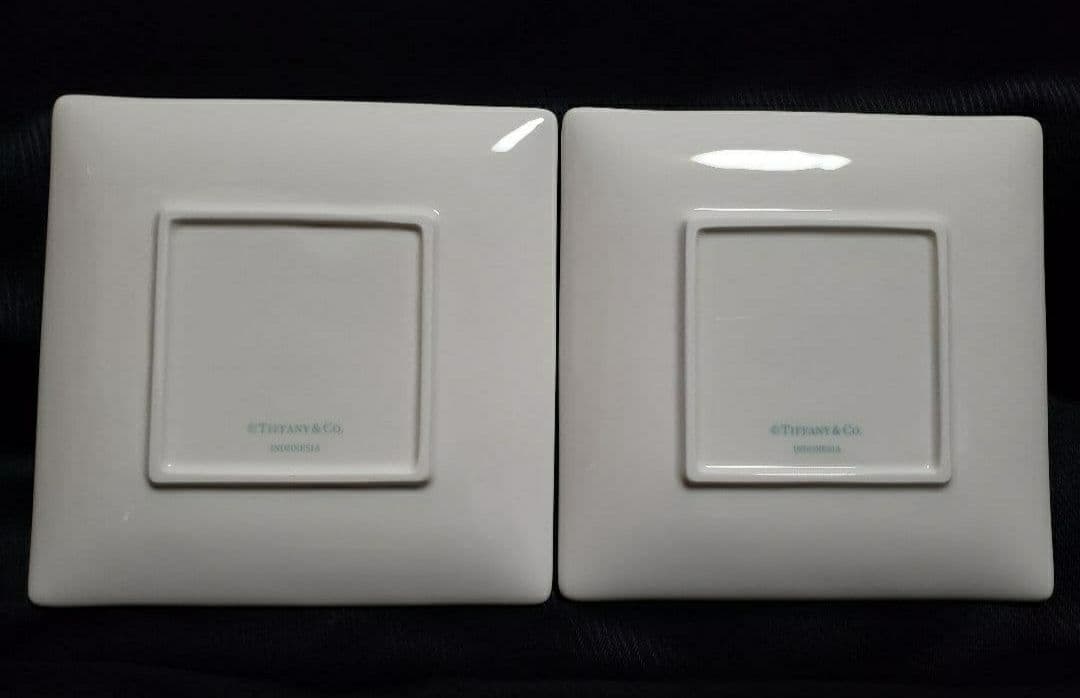 新品△　ティファニー『ブルーリボン』デザートプレート・14cm○ペアセット