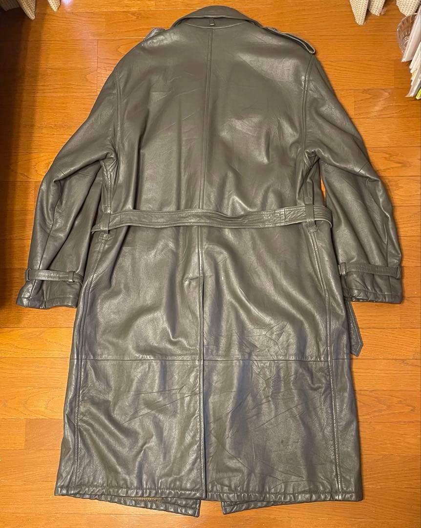 Euro vintage レザートレンチコート