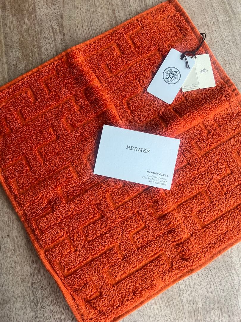 HERMES ハンドタオル ステアーズ オレンジ