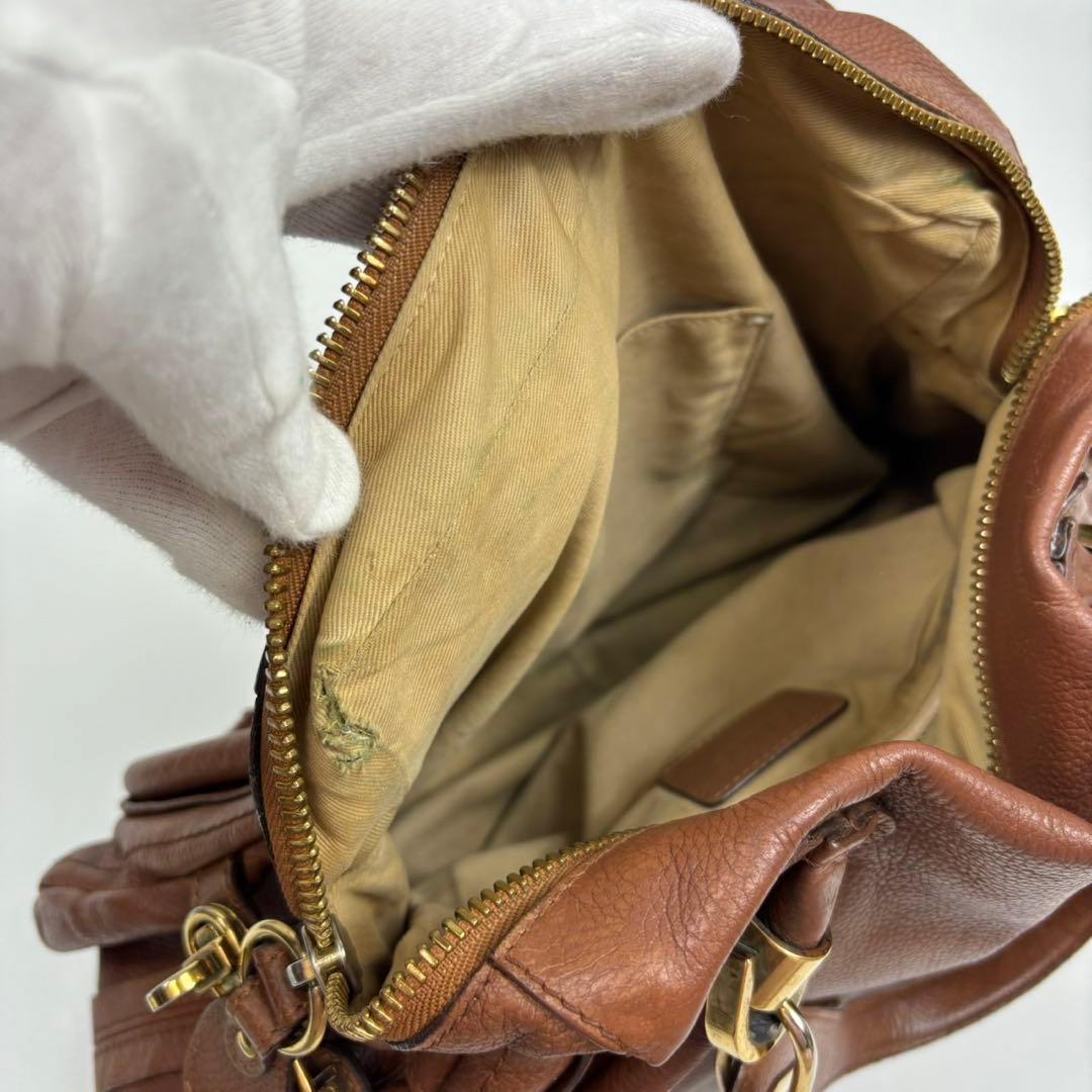 クロエ パラティ ハンドバッグ ショルダー ブラウン