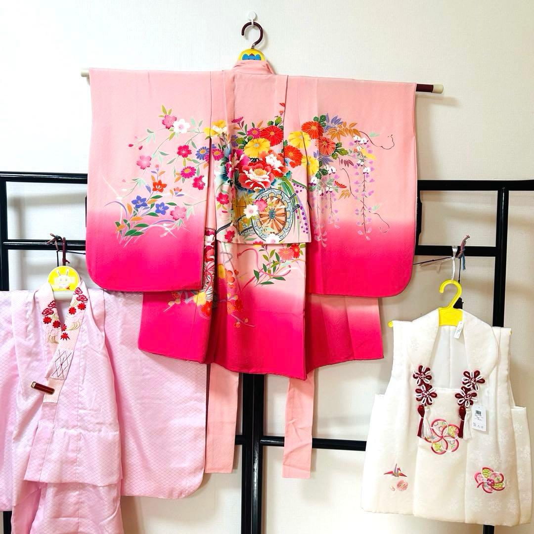 No.5 七五三　3歳 正絹被布フルセット　　加賀友禅