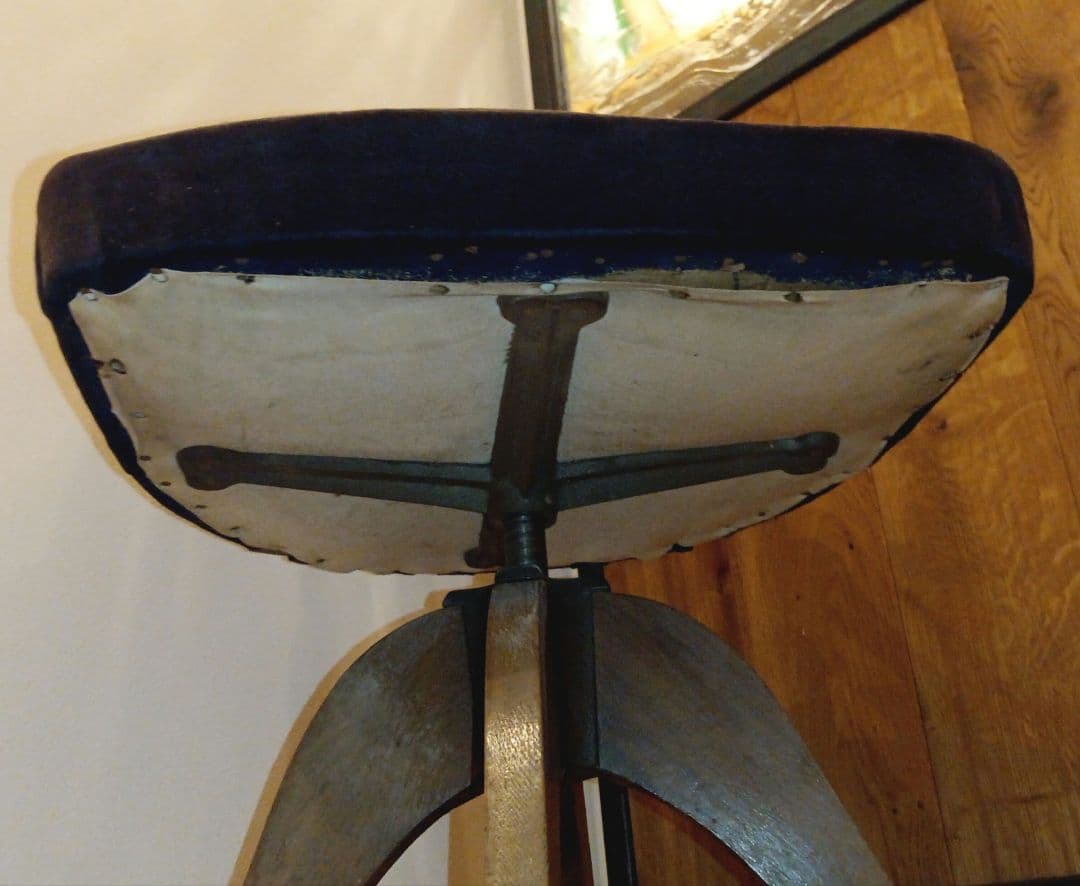 和製アンティーク 回転椅子 ナラ材 大正ロマン チェア イス レトロ ①
