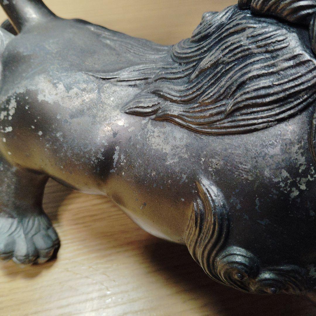 玉乗り銅獅子置物