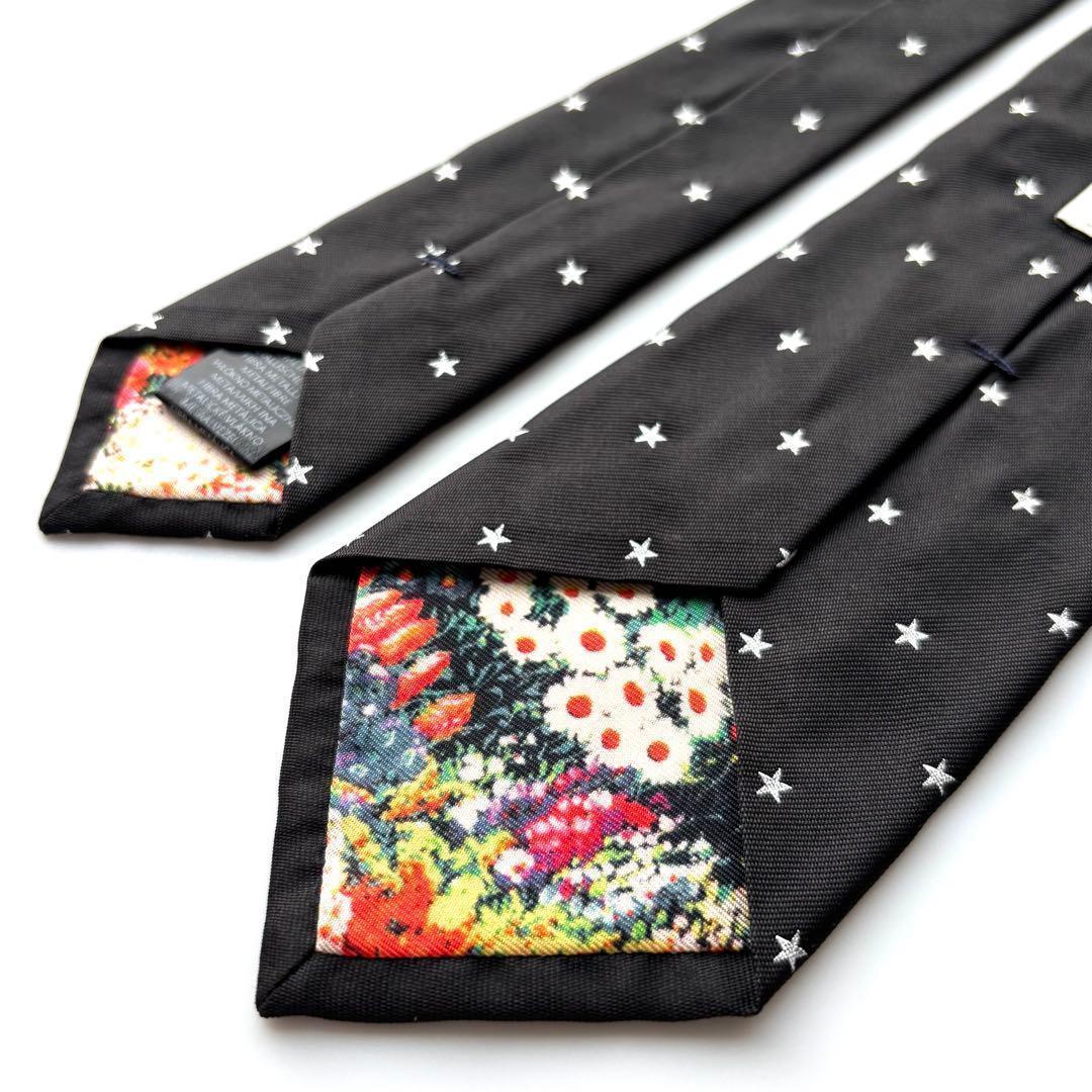 ꧁新品未使用꧂ ポールスミス ネクタイ 星 スター 花柄 ブラック 現行タグ