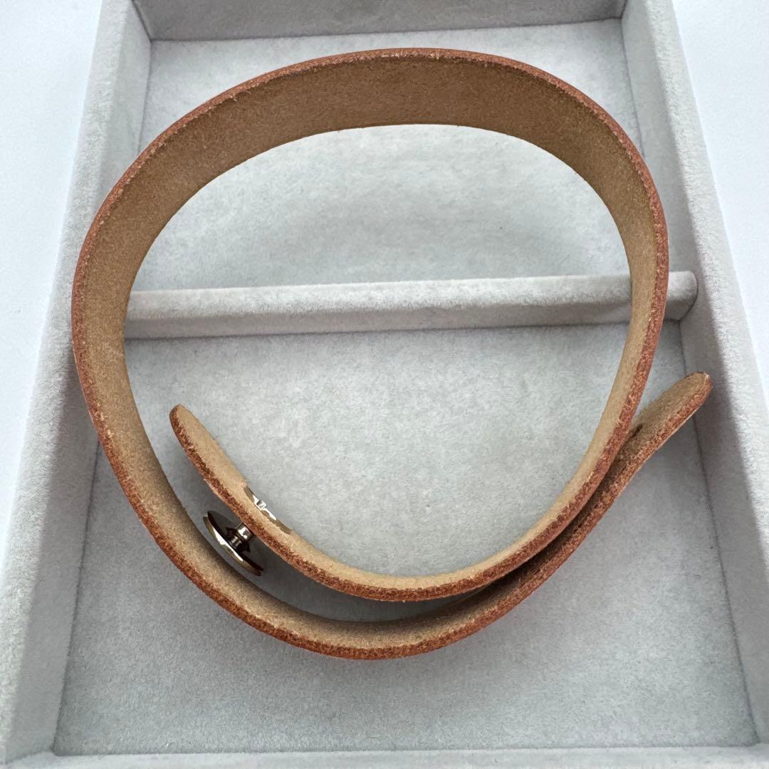 【定番】HERMES レザーバングル　ブレスレット　セリエ　ブラウン