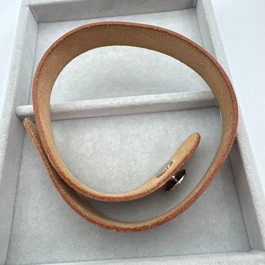 【定番】HERMES レザーバングル　ブレスレット　セリエ　ブラウン