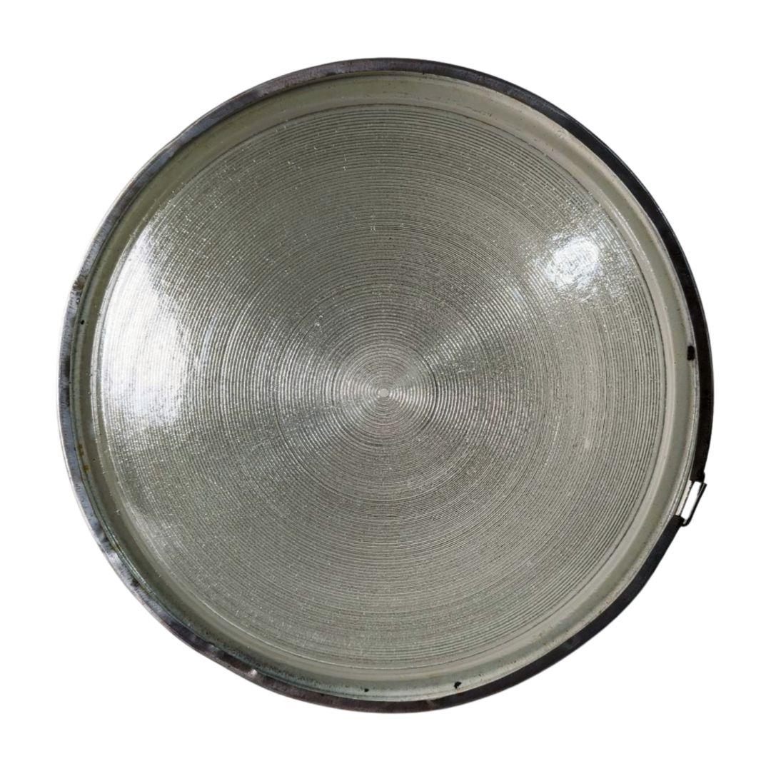 希少　ソビエト時代の雰囲気漂う、グリーンエナメル＆ガラスドームのペンダントライト