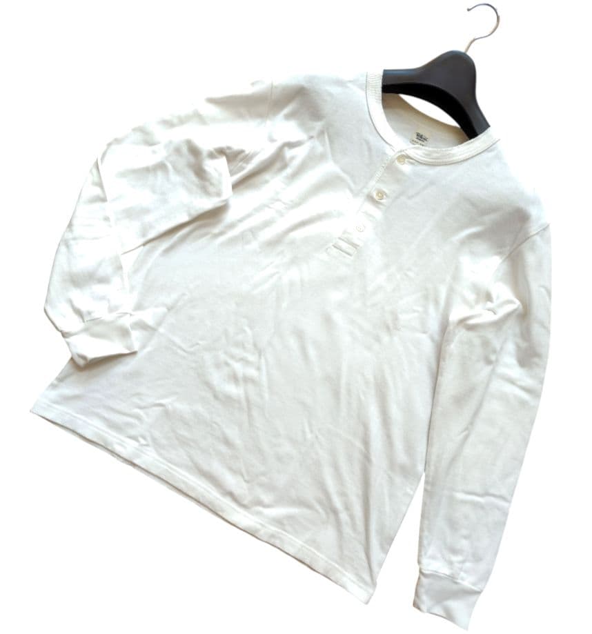 【Ron herman】24AW ハイゲージヘンリーネック長袖シャツ　ホワイト