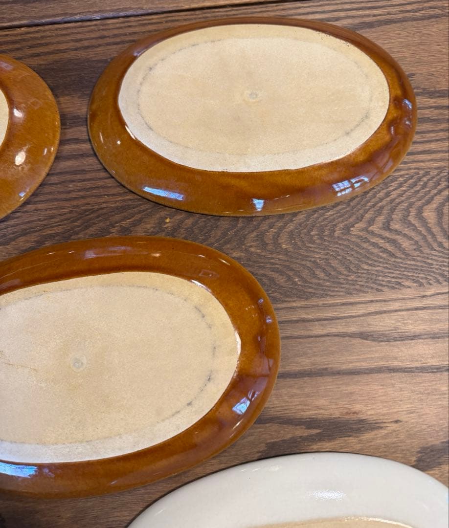 益子焼き　オーバルプレート L 5枚セット