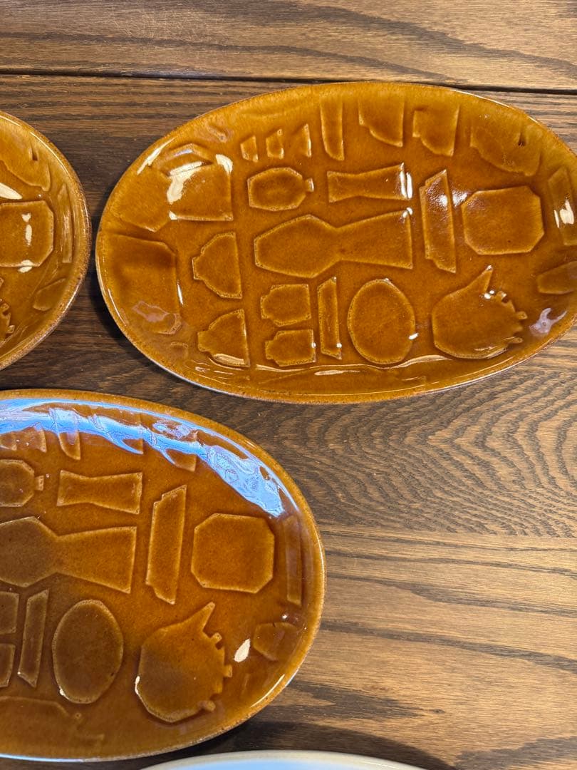 益子焼き　オーバルプレート L 5枚セット