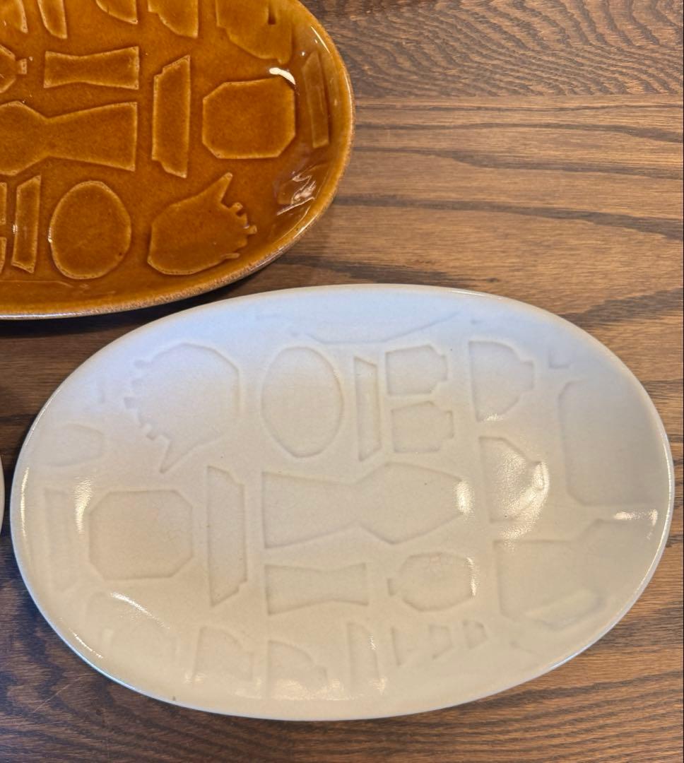 益子焼き　オーバルプレート L 5枚セット