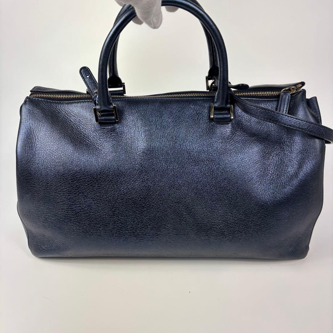 専用サンダー ハンドバッグ 2way ショルダー 3室 ブルー