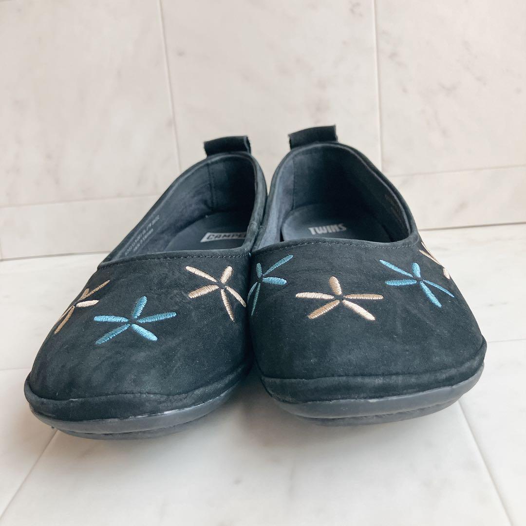 CAMPER カンペール ライトニナ フラットシューズ　刺繍　花柄　箱付き