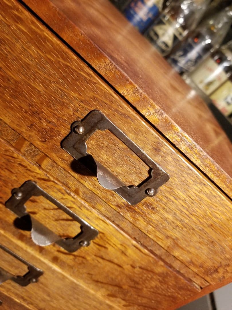 希少　1960's　ヴィンテージ　オーク　無垢材　サイドラック　小引き出し