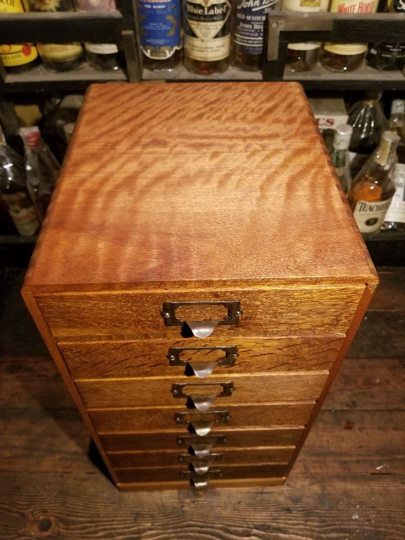 希少　1960's　ヴィンテージ　オーク　無垢材　サイドラック　小引き出し