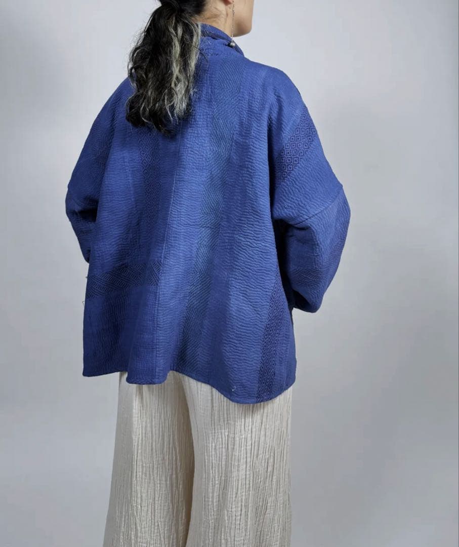 vintage 藍染め カンタ　羽織りジャケット　usaatomittan 刺子