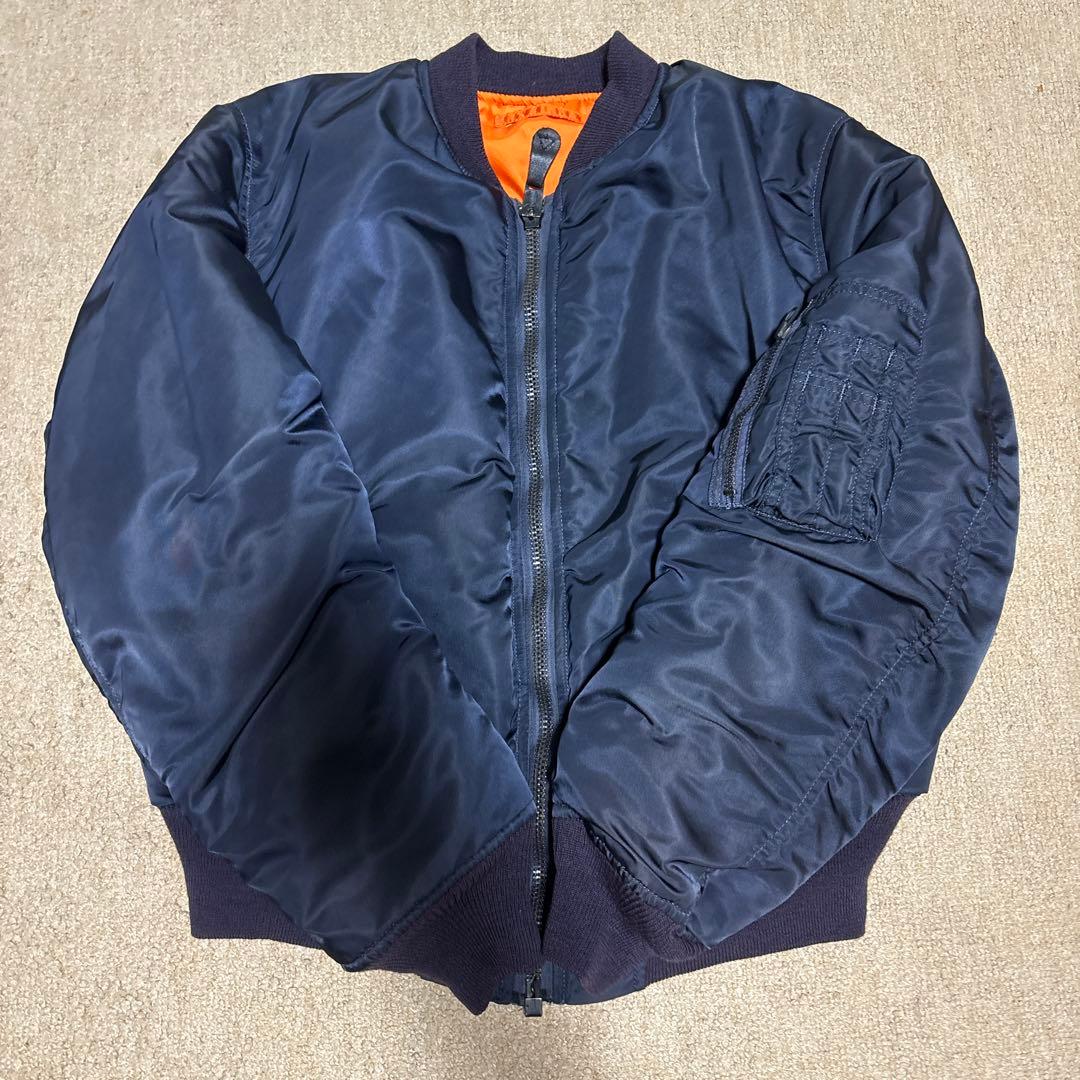 最終値下げ‼️美品)アルファ MA-1 1968年復刻 USA製 S ネイビー