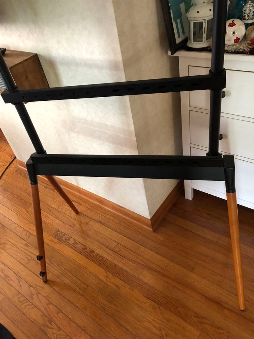 ★ テレビ台 テレビスタンド 33〜55型 ハイタイプ 高さ調整 黒 木製天然木